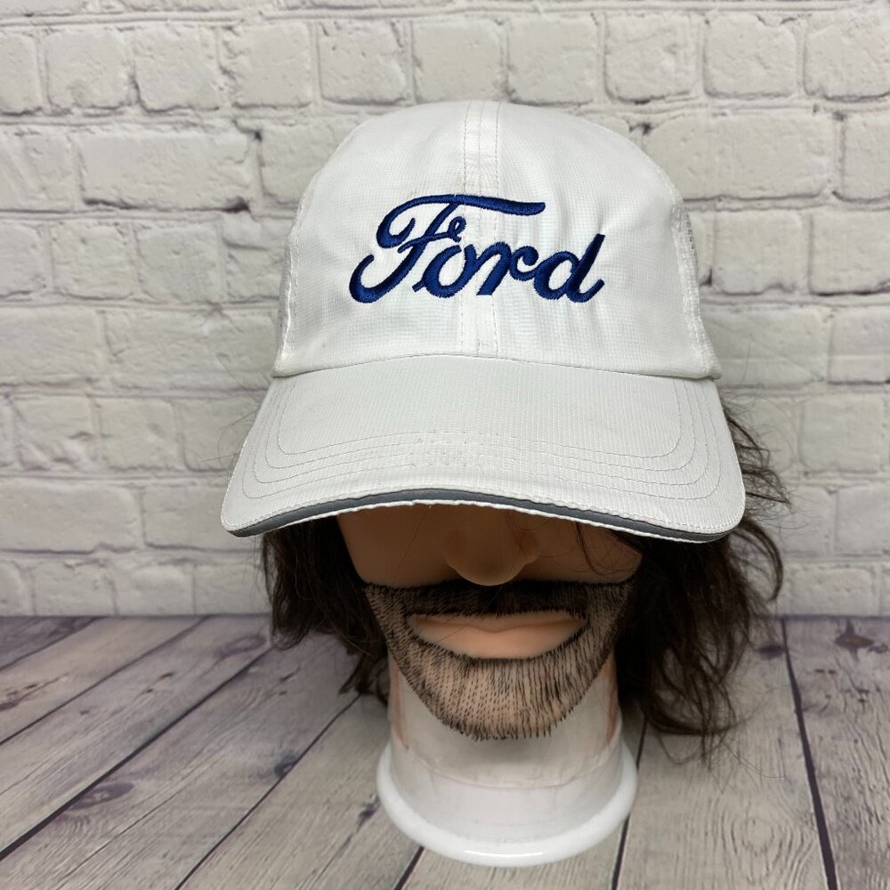 FORD Hat Mesh Cap Strap Back White One Size Fit Most Activewear Lightweight Golf